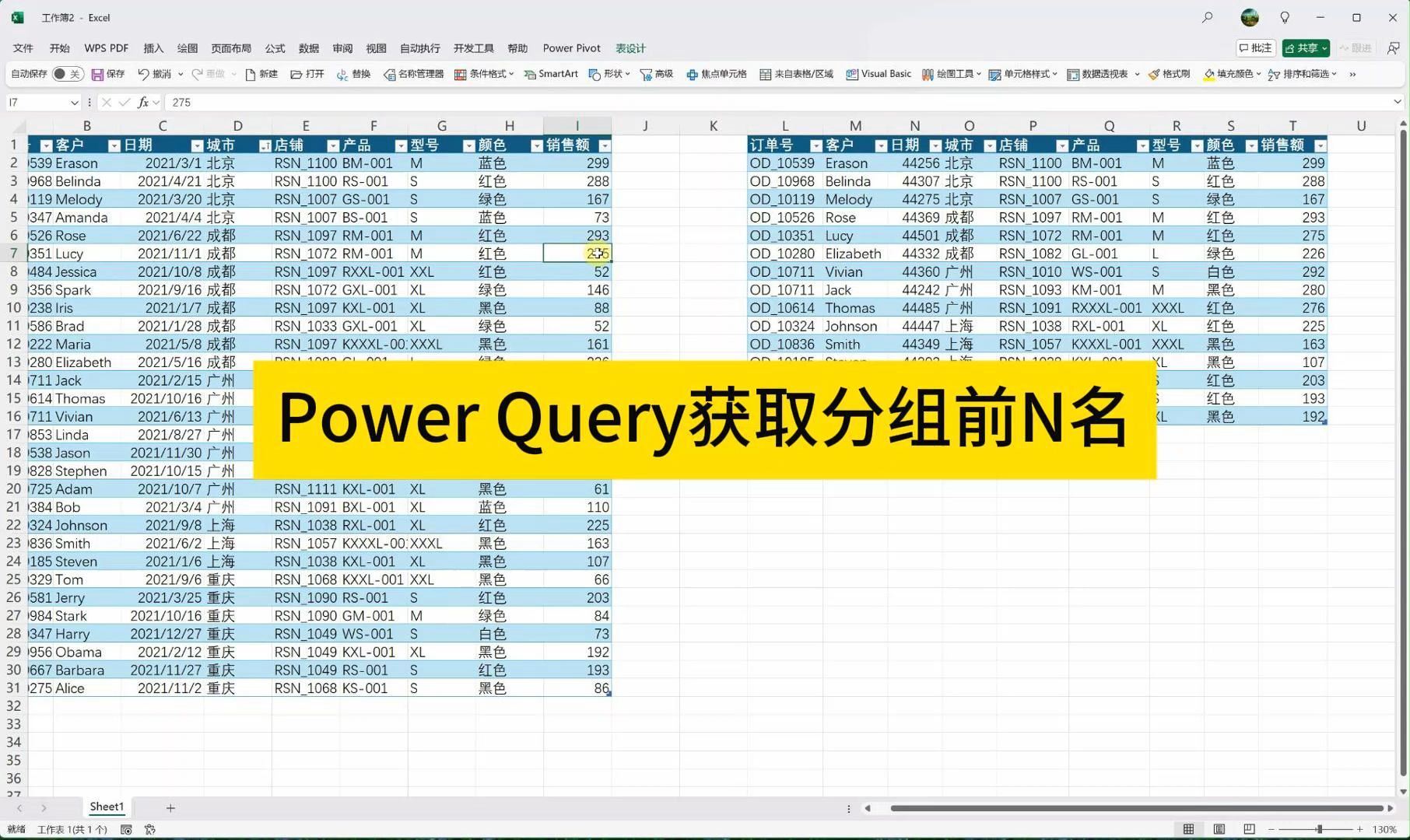 Power Query获取分组前N名