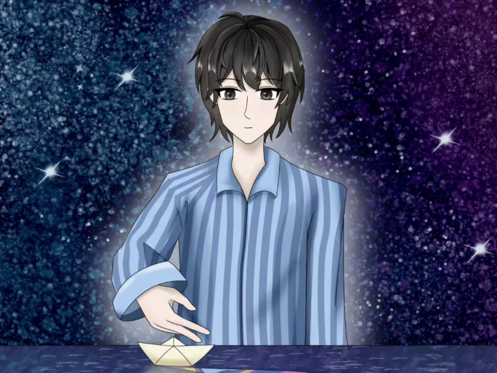 纸船,星河,童话 板绘《三体》云天明