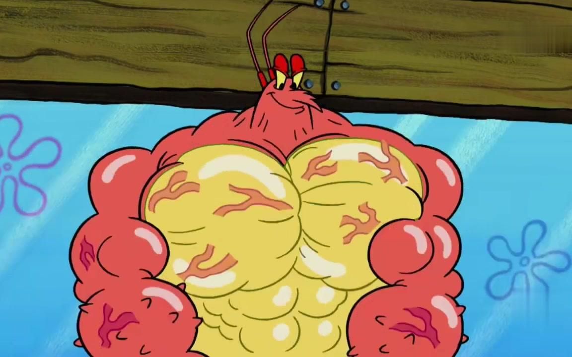 海绵宝宝制作油炸饮料,结果虾霸涂在胸肌上,黄金胸肌