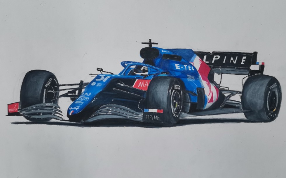 活动作品手绘阿尔派车队f1