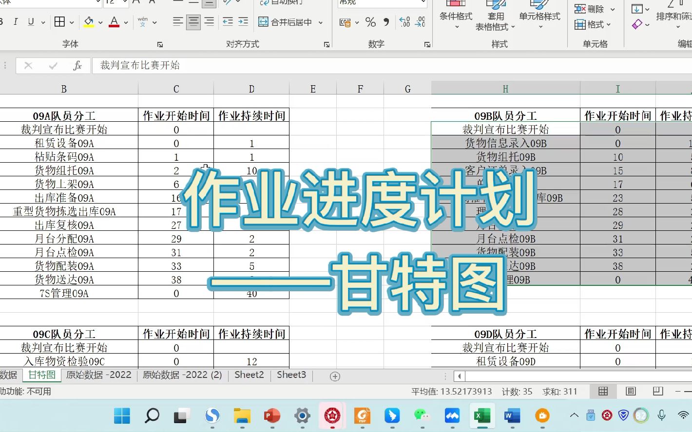 作业进度计划——甘特图哔哩哔哩bilibili