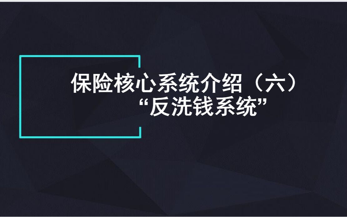 [图]保险核心系统介绍（六）-反洗钱系统