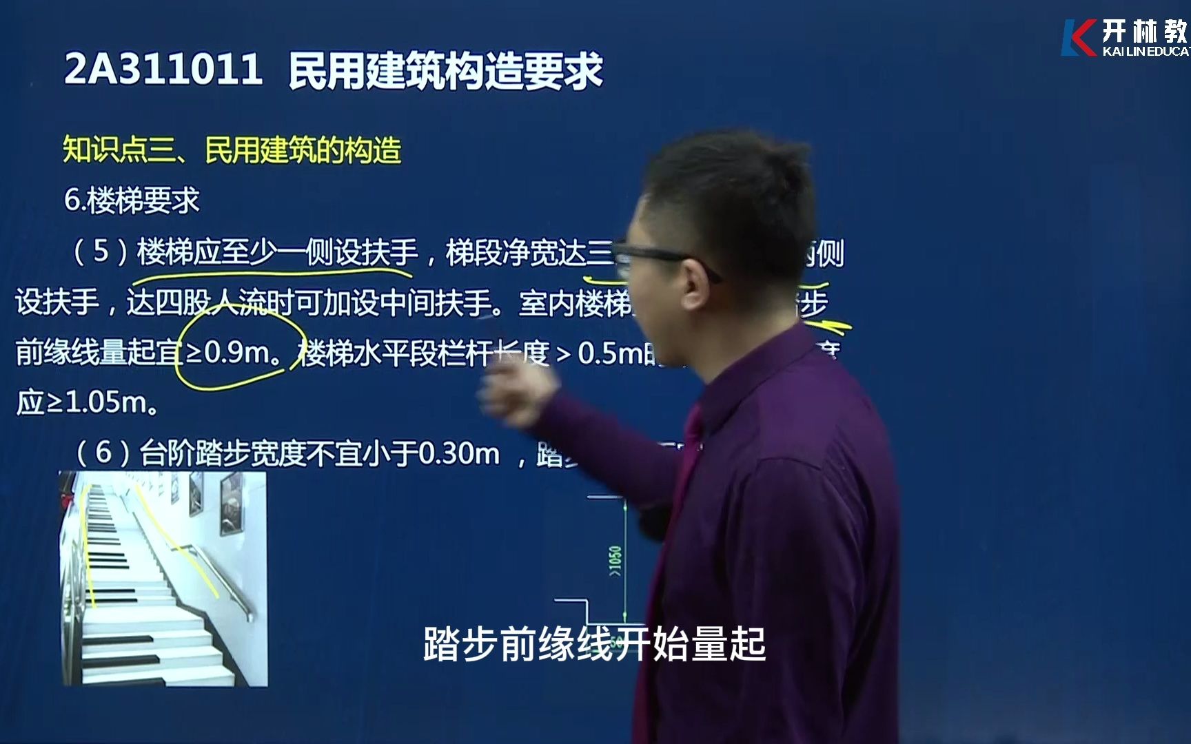 开林教育2022二级建造师《建筑实务》楼梯扶手应设多少课程精讲周超(超详细)哔哩哔哩bilibili