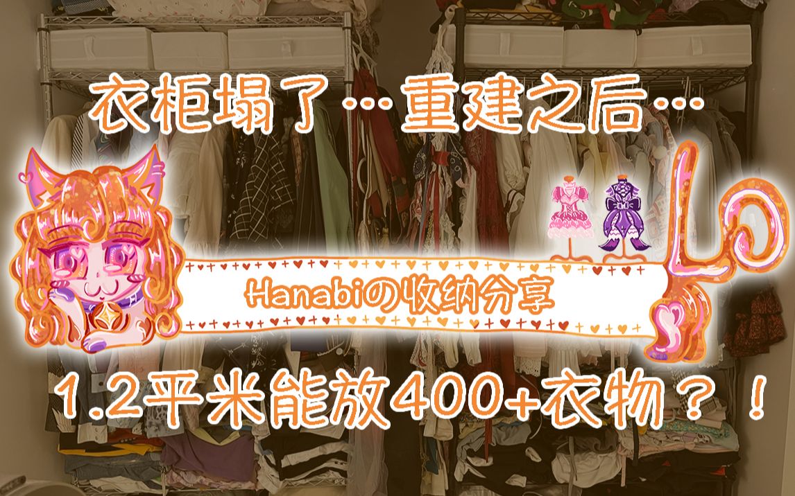 【Hanabi的收纳分享】衣柜塌了…重建之后只用两个架子竟然可以整整齐齐放下400+衣物!哔哩哔哩bilibili