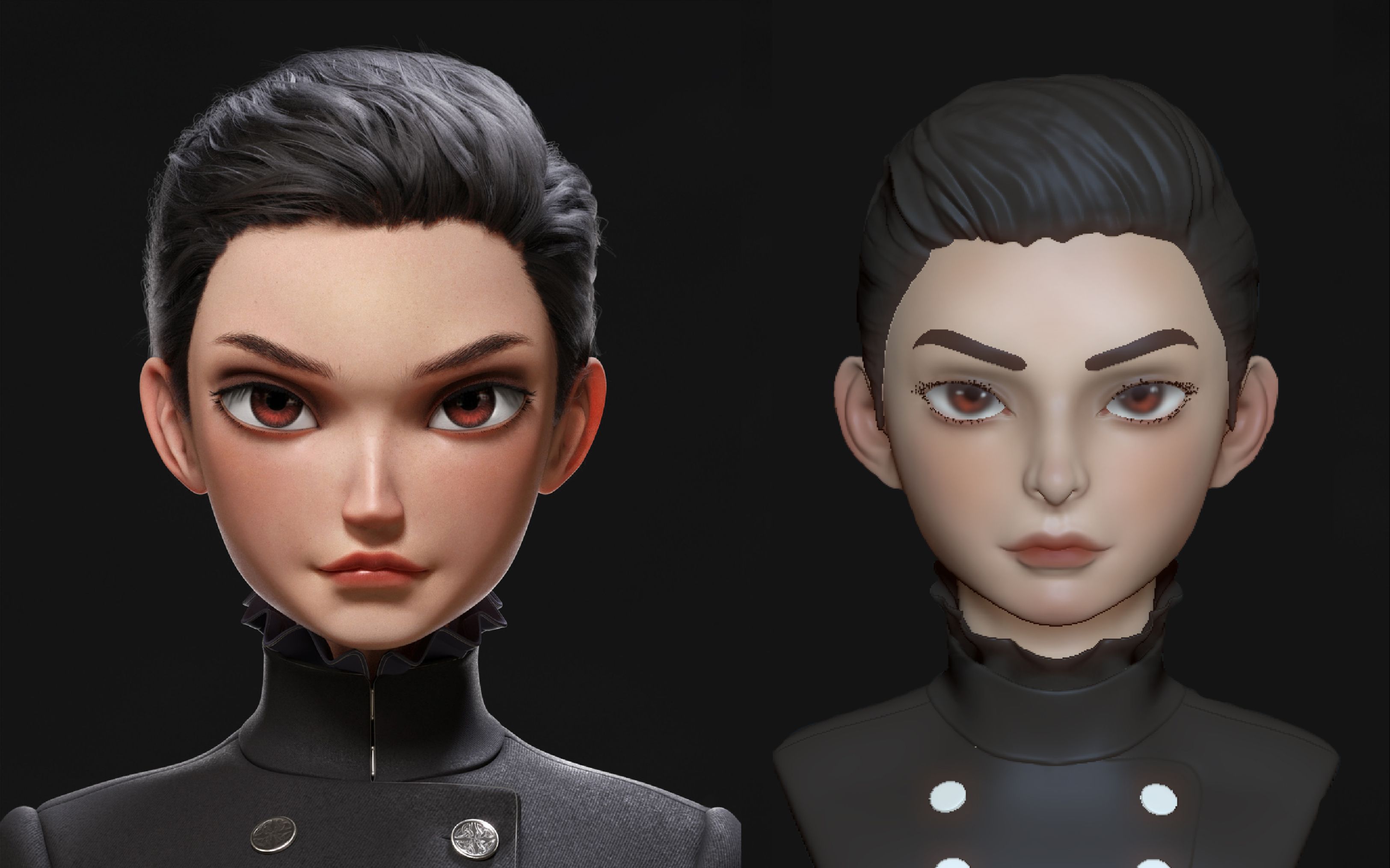 【zbrush女性角色建模】次世代角色高模雕刻,动漫角色及手办雕刻