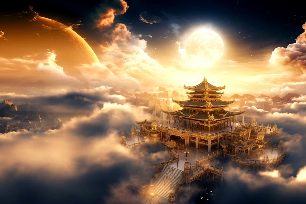 midjourney出的天宫