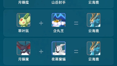 幻兽帕鲁云海鹿配种公式