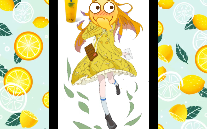 【procreate】凤梨百香果拟人,灵气满满都少女w