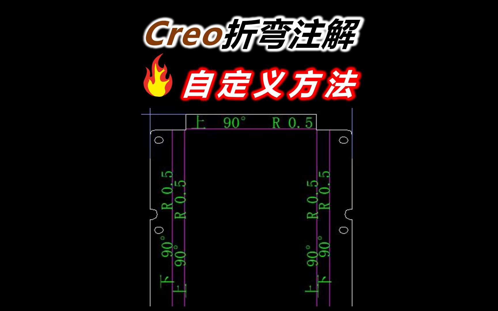 自定义Creo钣金展开图折弯注解哔哩哔哩bilibili