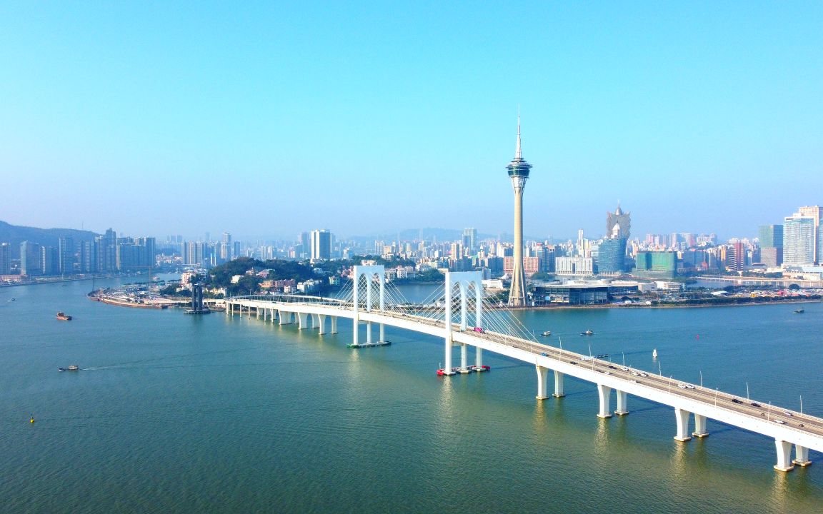 航拍中国 中国珠海 珠海横琴 横琴澳门