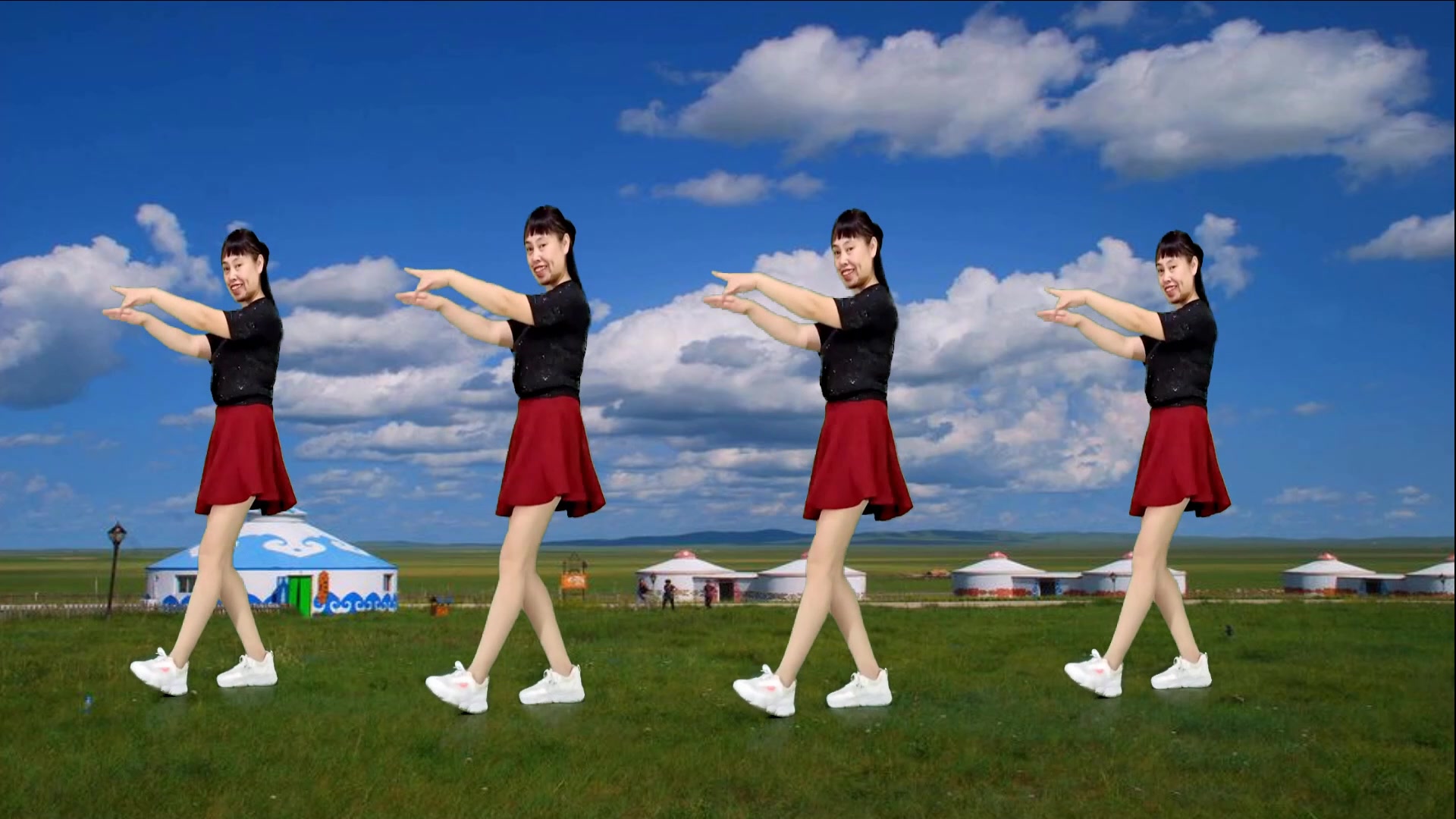 草原情歌精选《红马鞍》32步弹跳广场舞,欢快大气的草原风,正面