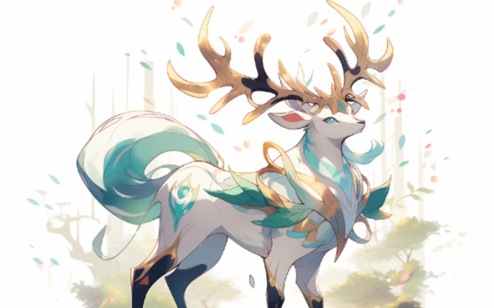 好看不?第一只超神兽幻彩神鹿,独立游戏概念设定