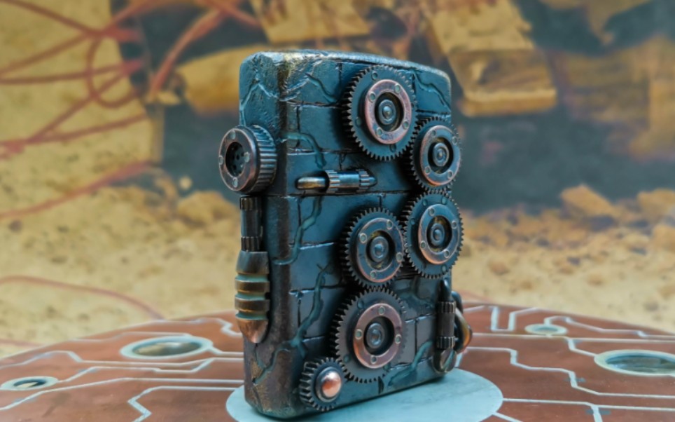 刘五手工 齿轮联动夜光点齿轮zippo打火机