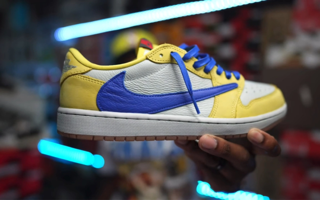 travis scott x jordan jumpman jack "sail" |aj1 低帮 canary 黄蓝