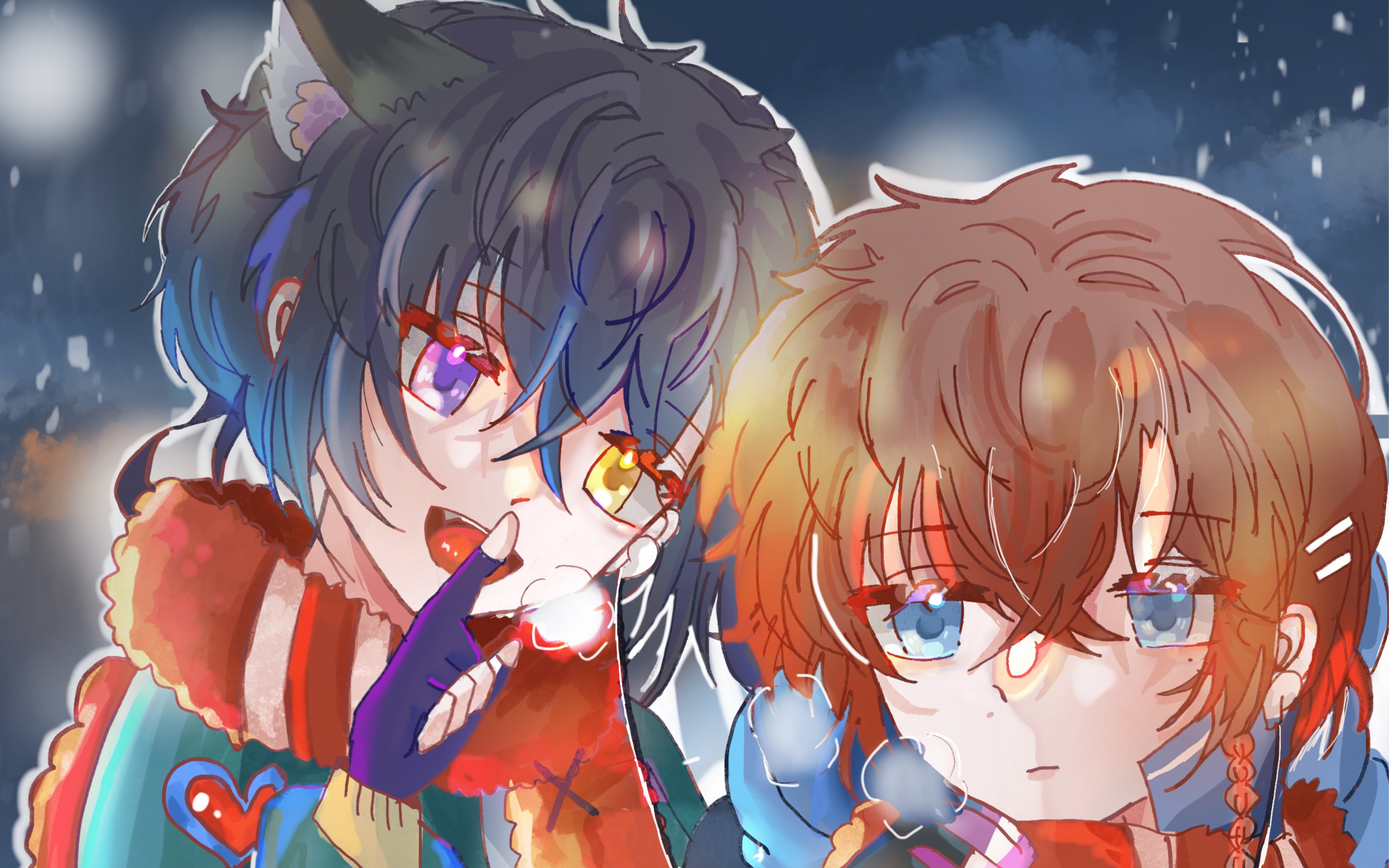 【核邪铀碍同人】注意看,这个up拿出了一年前画的黑猫与cen (友情向贴