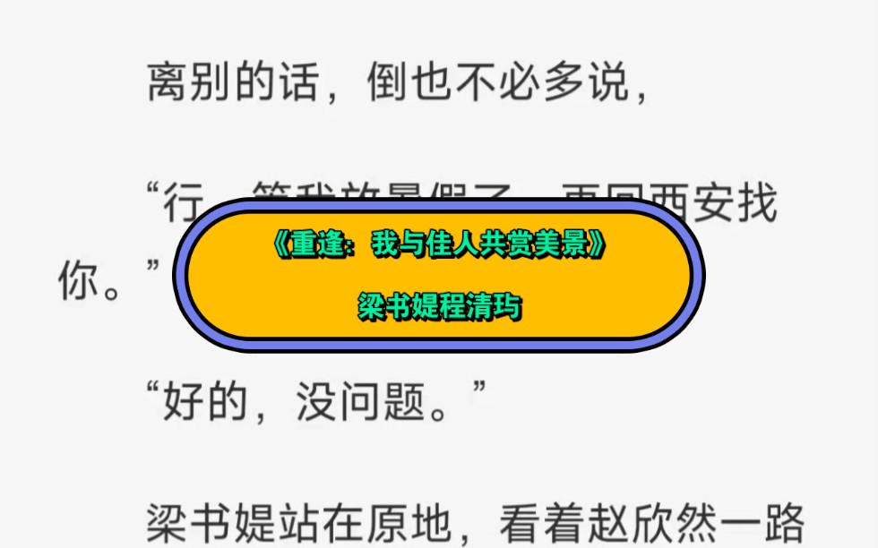 [图]【重逢我与佳人共赏美景】小说，梁书媞程清玙极限拉丝