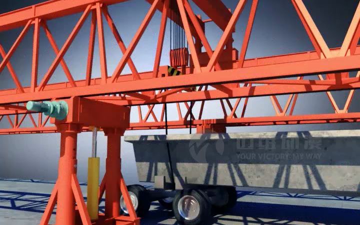 联合式架桥机施工动画图片