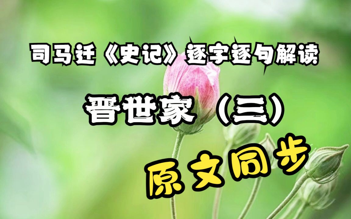 [图]司马迁《史记》逐字逐句解读，晋世家（三）