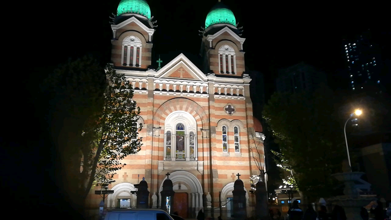 天津西开教堂夜景