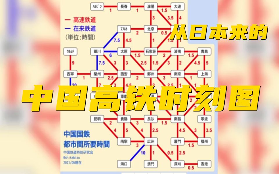 从日本来的“中国高铁时刻图”火了!哔哩哔哩bilibili