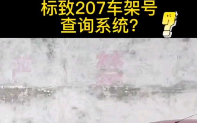 标致207车架号查询系统?哔哩哔哩bilibili