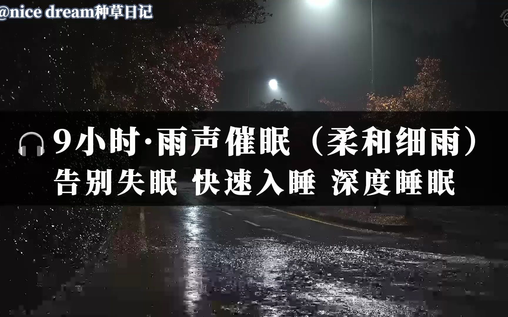 [图]失眠福音 9小时 柔和雨声 催眠曲 听雨入睡 缓解失眠 快速入睡 深度睡眠 放松减压 白噪音助眠音乐