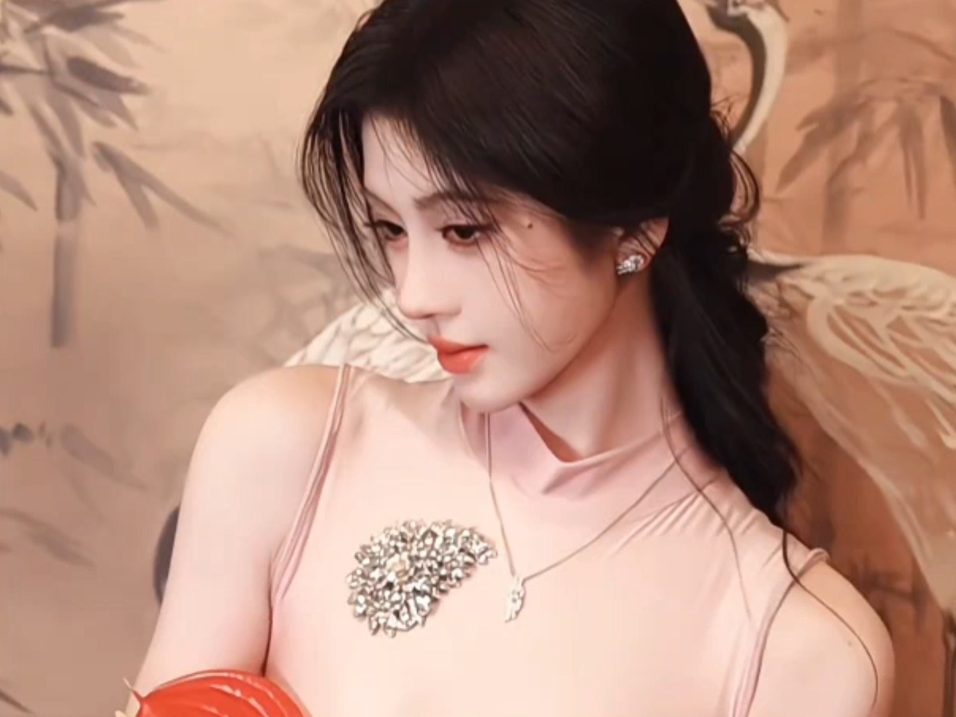 紫色最有韵味，前一天还在剧组可爱阿黛，晚上就紫色长裙