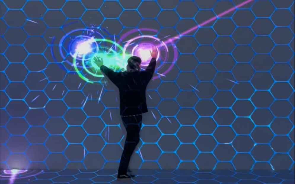 3d动感墙面全息互动投影