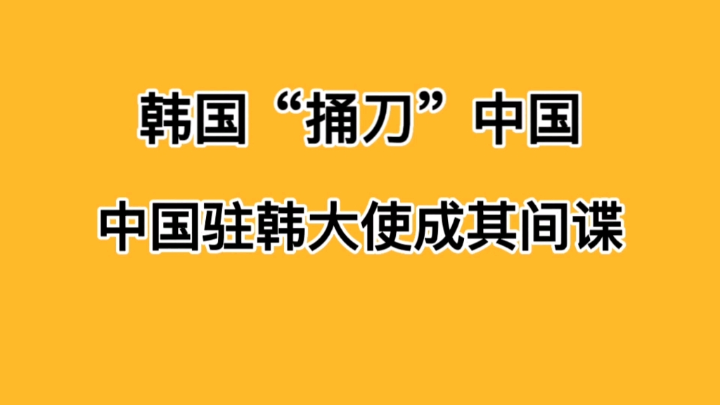 韩国“捅刀”中国,中国前驻韩大使成其间谍!国家利益严重受损,最后才判刑7年!哔哩哔哩bilibili