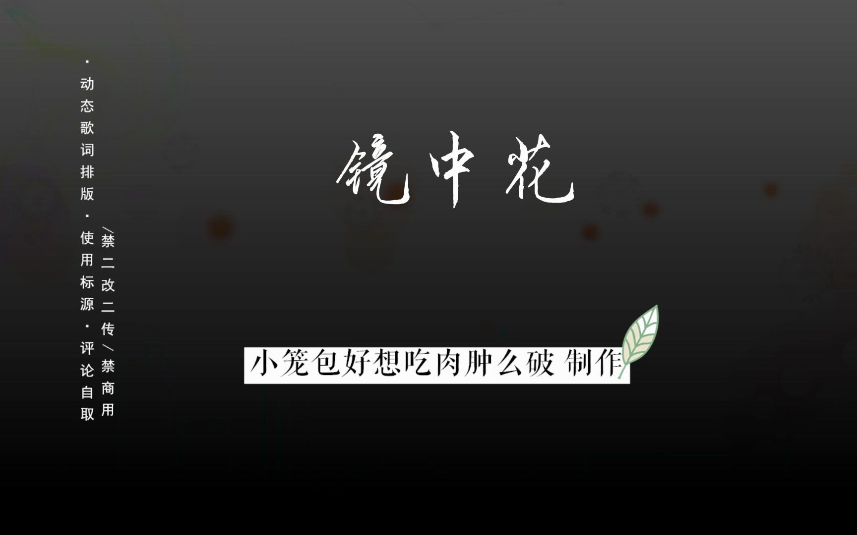 歌词排版分享|镜中花任子墨/HIGH5马思涵SAI哔哩哔哩bilibili