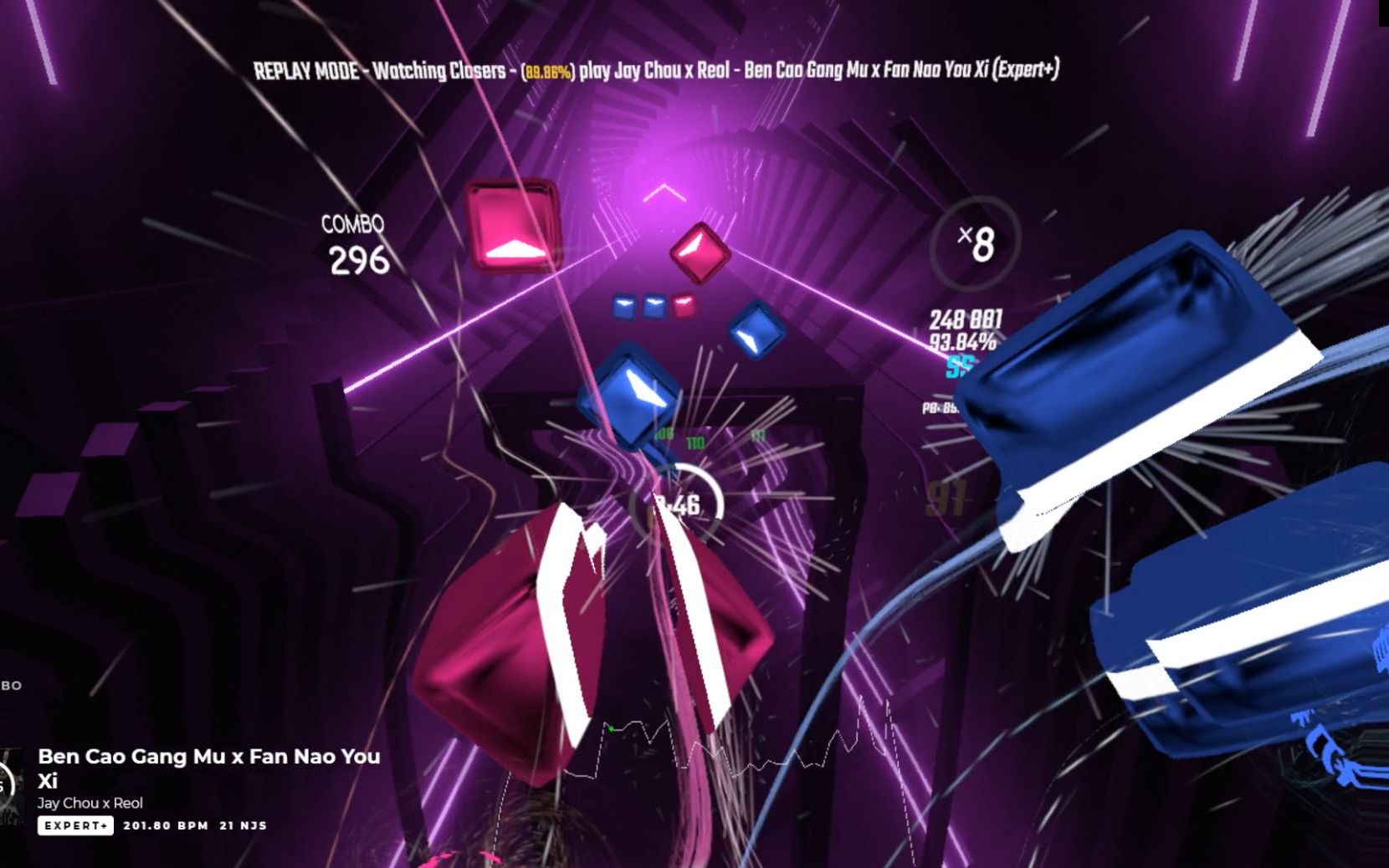 [图]【Beat Saber】本草纲目x烦恼游戏 周杰伦&Reol