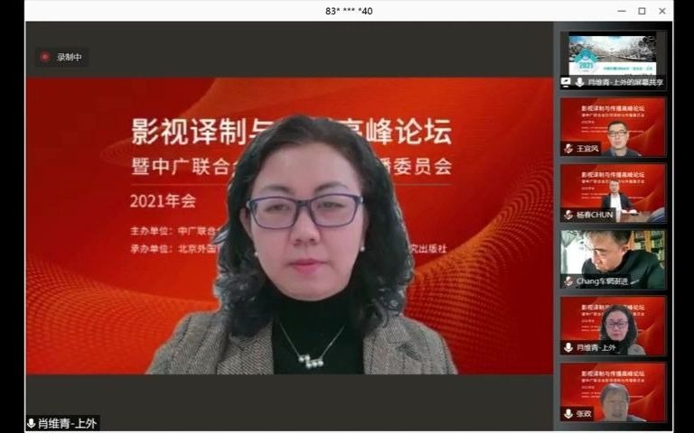 影视译制与传播高峰论坛  中国无障碍电影走出去之路——肖维青哔哩哔哩bilibili