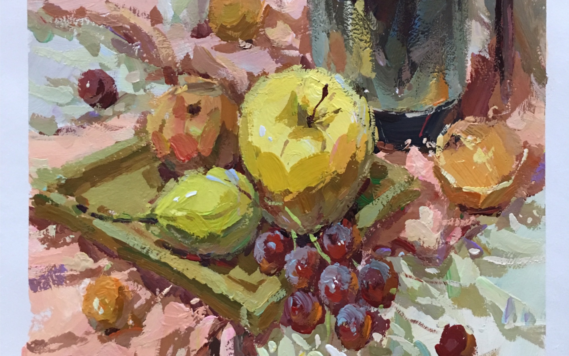 色彩课堂～不锈钢水壶完整画面作画步骤讲解 上集