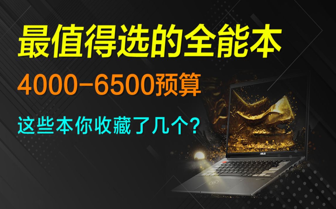 最值得选的全能本?40006500预算低价购机推荐,这些个既带点轻薄又有一定游戏能力的颜值型笔记本你收藏了几个?【巅峰玩家】哔哩哔哩bilibili