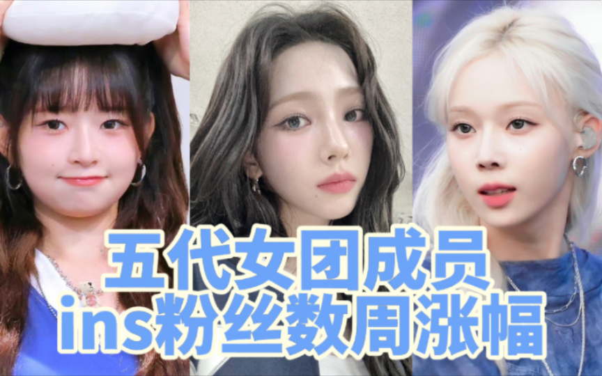 [图]五代女团成员ins粉丝数周涨幅[5.26-6.1] 受星巴克影响 多半数都在跌 排名大幅度变化 柳姐唯一涨幅稳定