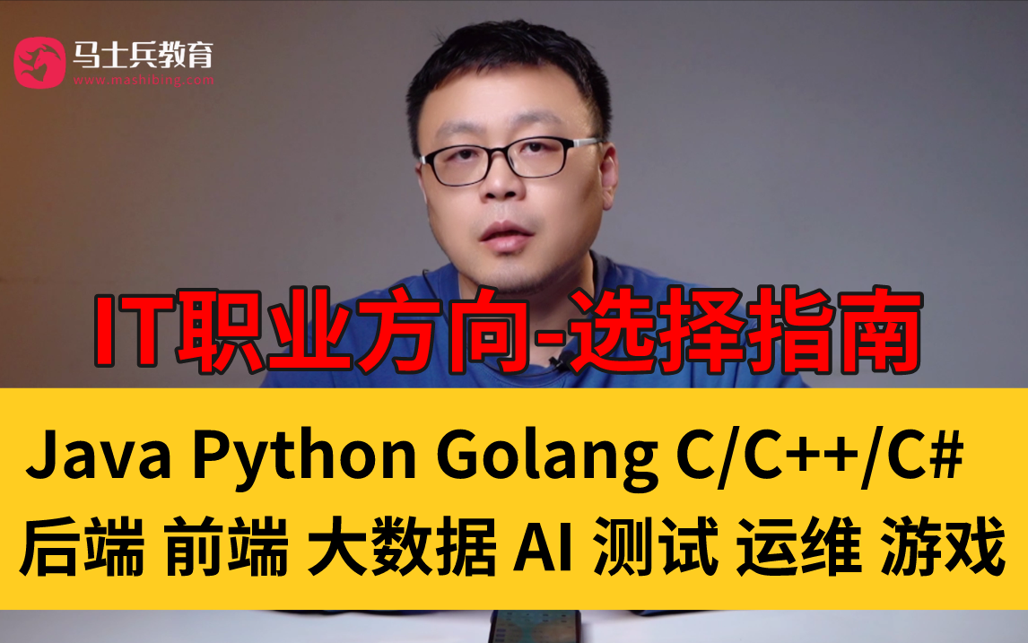 IT主流职业方向选择指南(2024):Java、Python、Golang、C/C++/C#、后端、前端、大数据、AI、测试、运维、游戏!哔哩哔哩bilibili