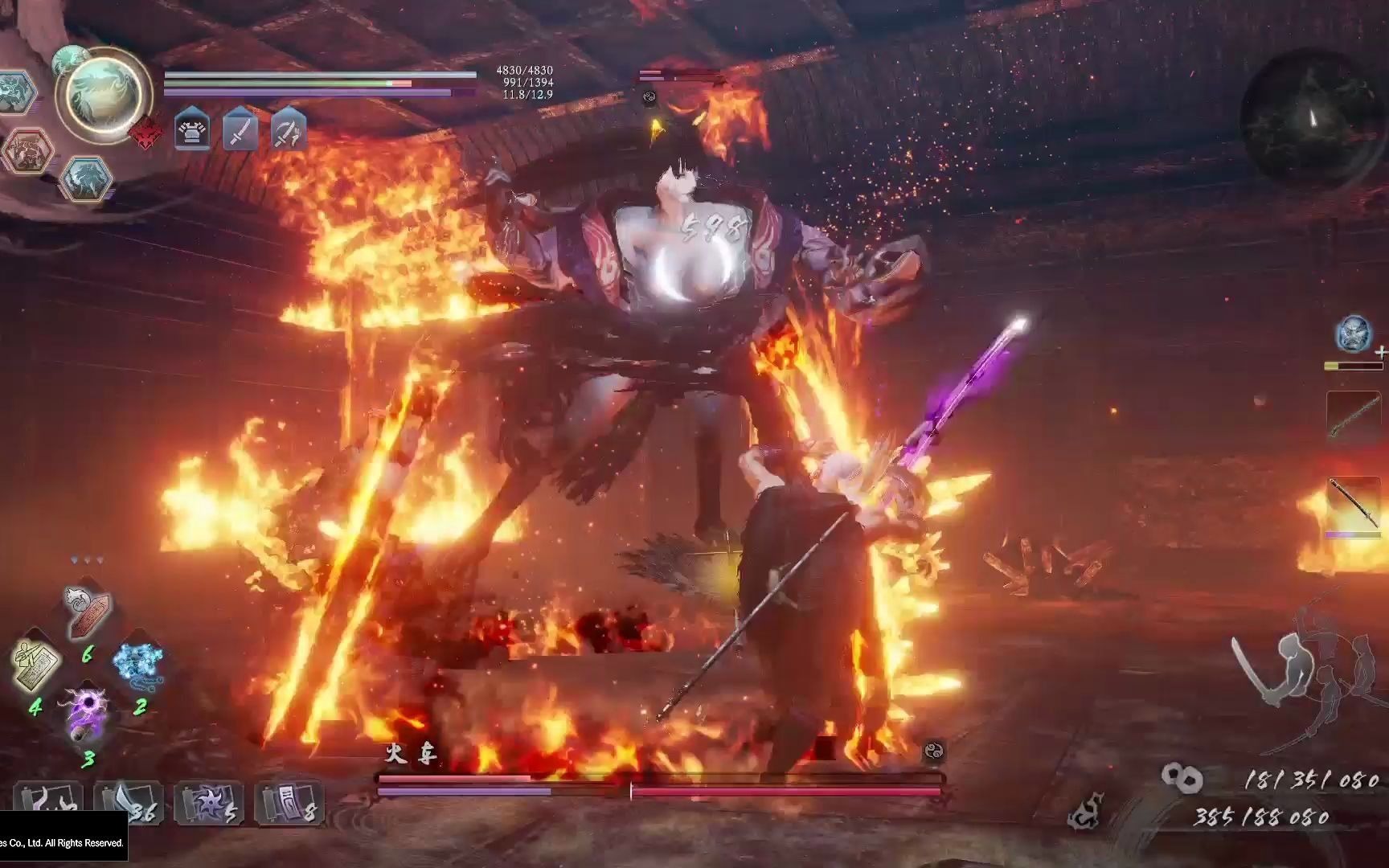 仁王22587攻击蜥蜴丸无道具无加速buff无闪避加成词条无伤火车顿悟梦