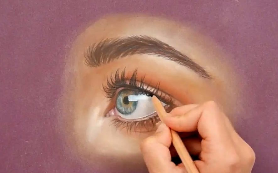 【painting】用彩色粉笔画一个眼睛_哔哩哔哩 (゜-゜)つロ 干杯~-bili