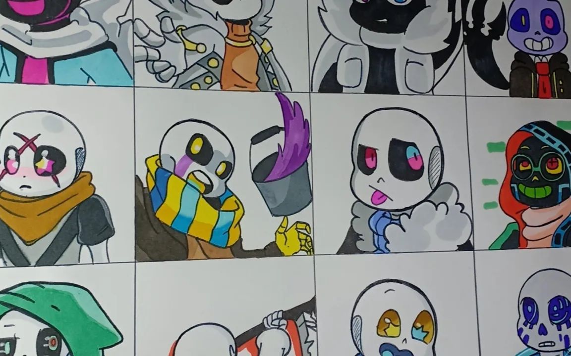 根据12种不同的au绘制sans | undertale