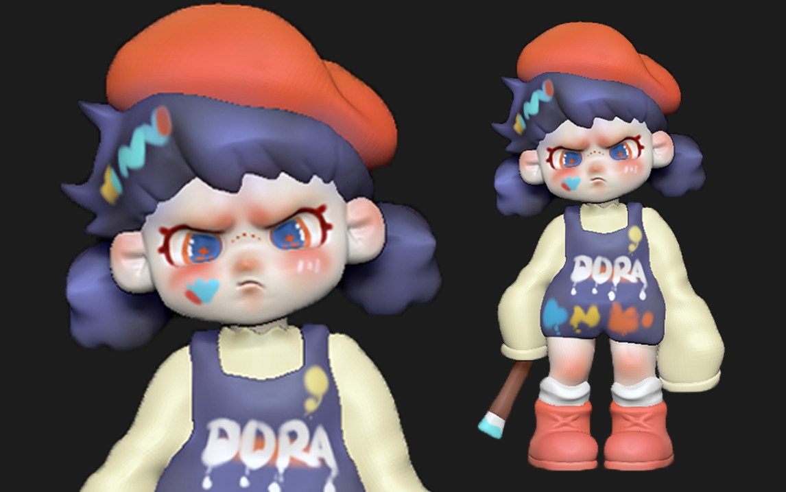 【zbrush雕刻】一节课学会制作泡泡玛特盲盒手办模型,zbrush人物雕刻