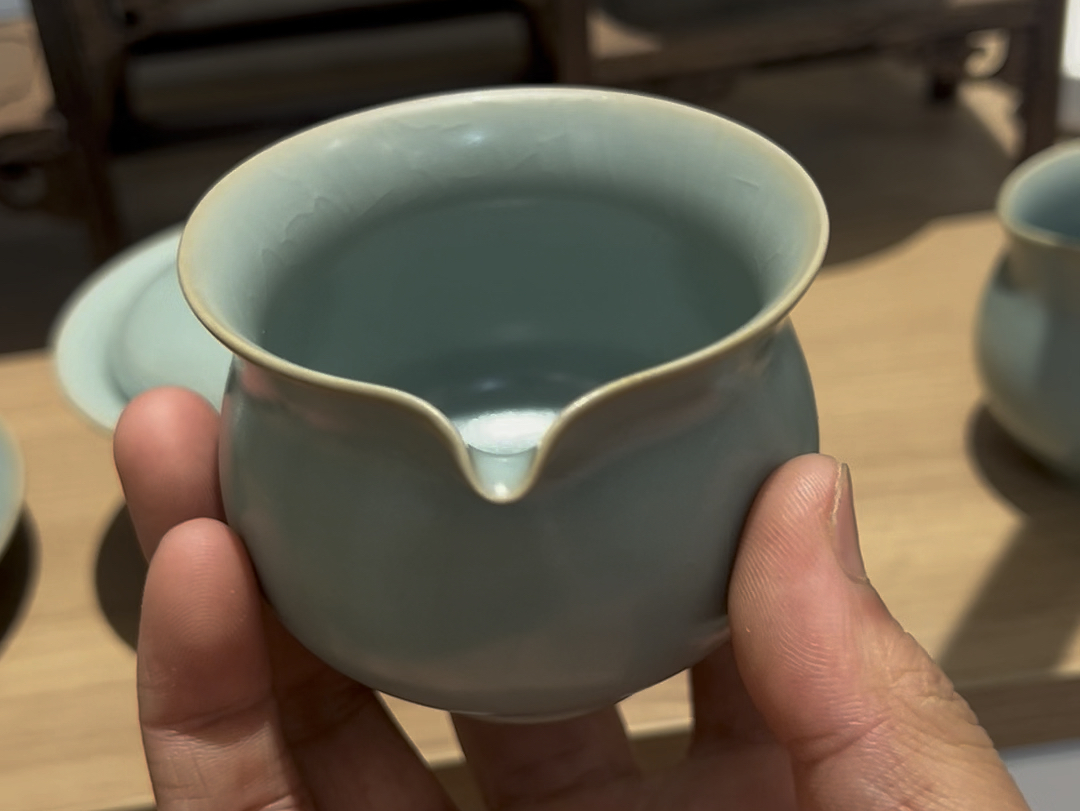 纯手工 汝瓷公道杯薄胎精工原矿釉