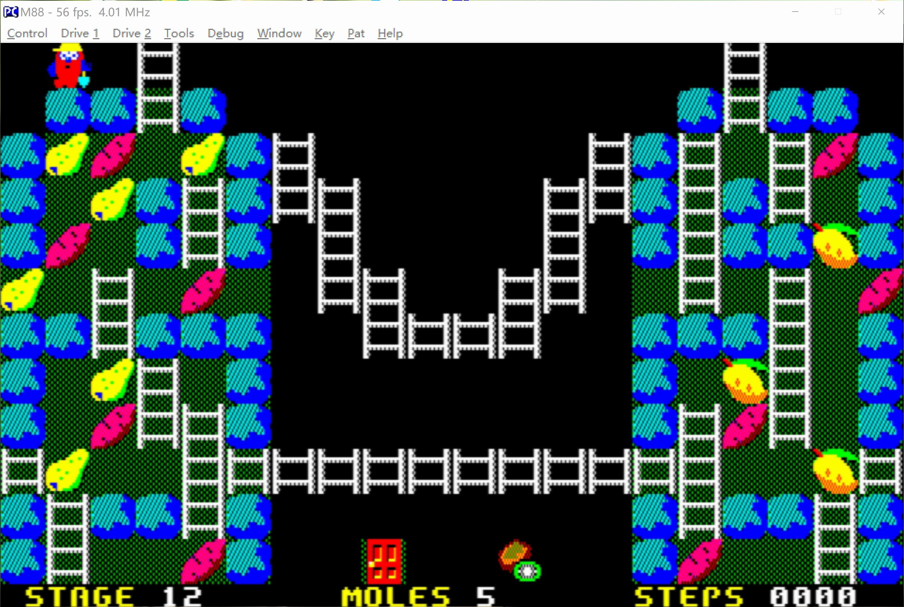 mole mole2第12关(pc88,1986年4月)难易度:中 ,附下一关预告,有兴趣的