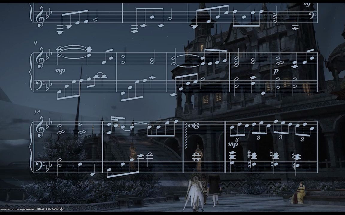 [图][Piano Cover] 雲霧街の夜霧 ～イシュガルド下層：夜～Night in the Brume (Part 1) / 祖堅正慶