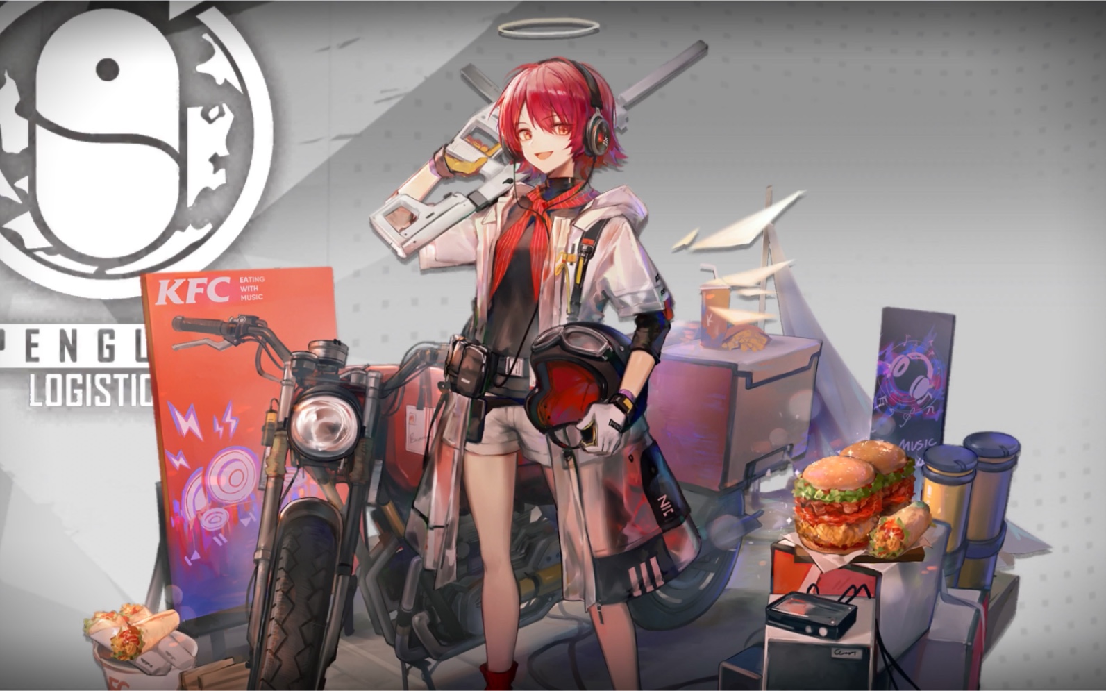 《明日方舟》能天使肯德基联动皮肤展示(注意看简介)