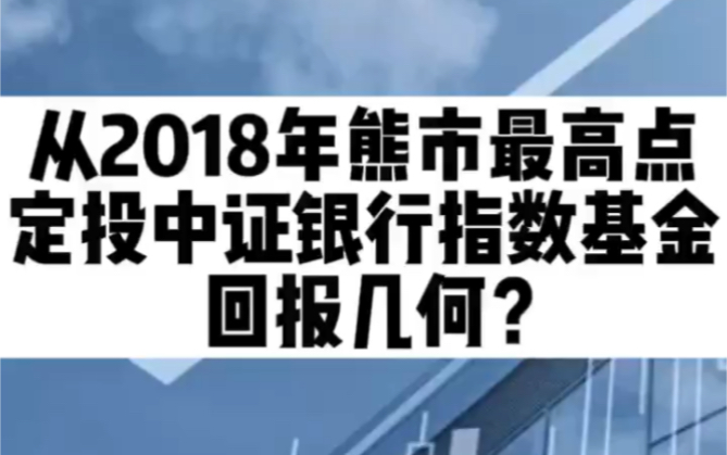 从2018年熊市最高点开始定投中证银行指数基金,回报几何?哔哩哔哩bilibili