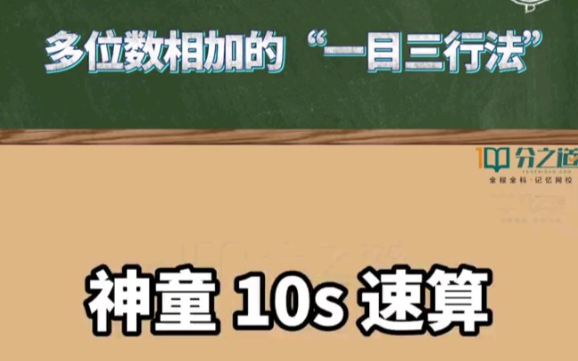 [图]速算小课堂：多位数相加的“一目三行法”