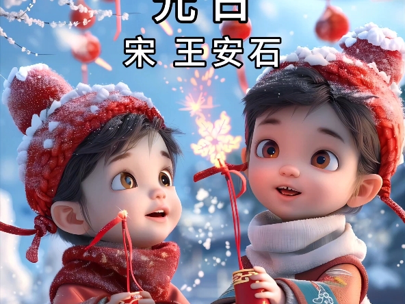 AI绘唐诗《元日》哔哩哔哩bilibili