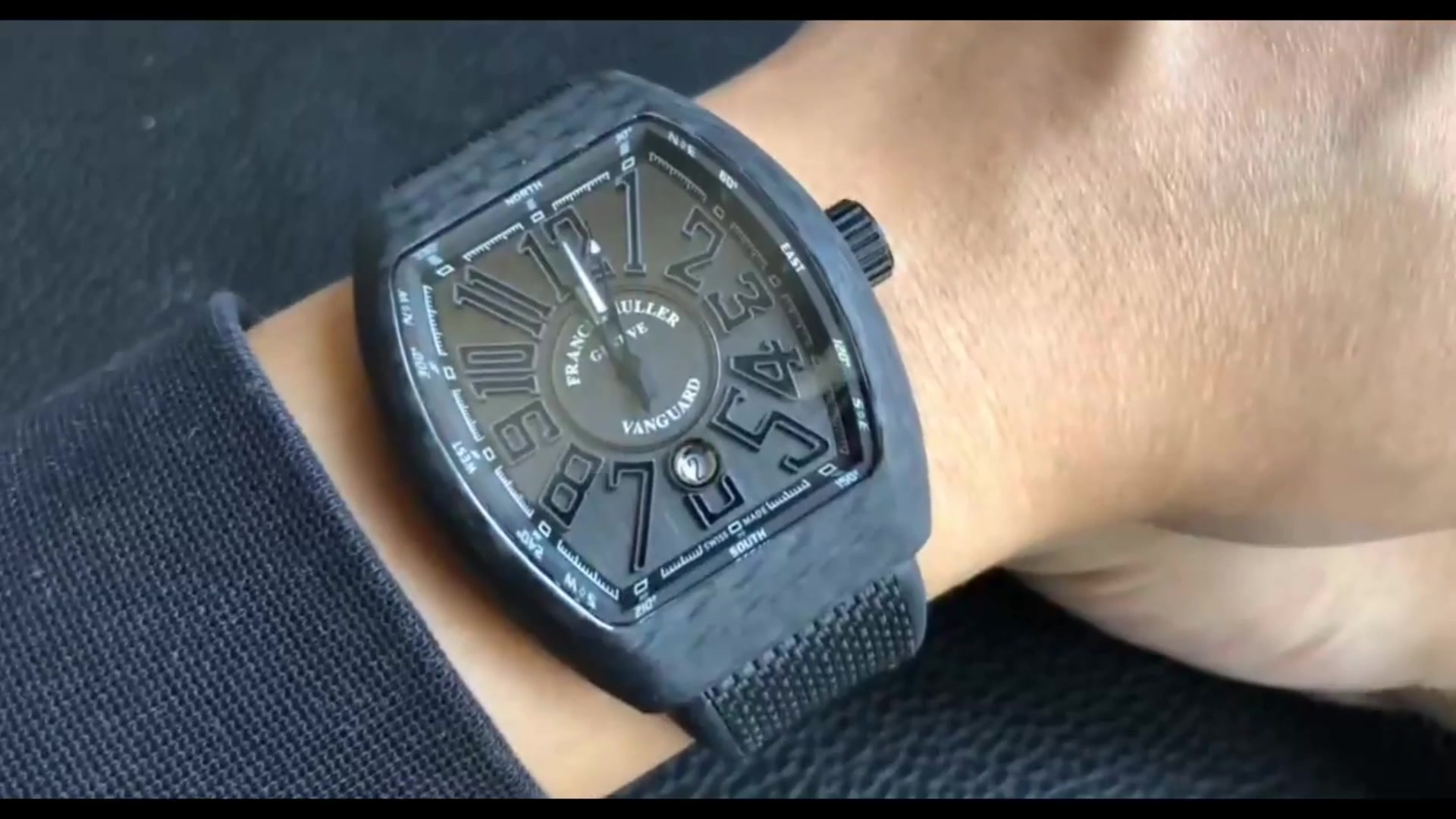 r factory 法穆兰克穆勒fm复刻表锻造碳纤维酒桶型腕表超强夜光纯黑