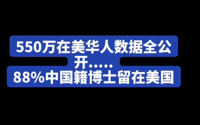 550万在美华人数据全公开,88%中国籍博士留在美国哔哩哔哩bilibili