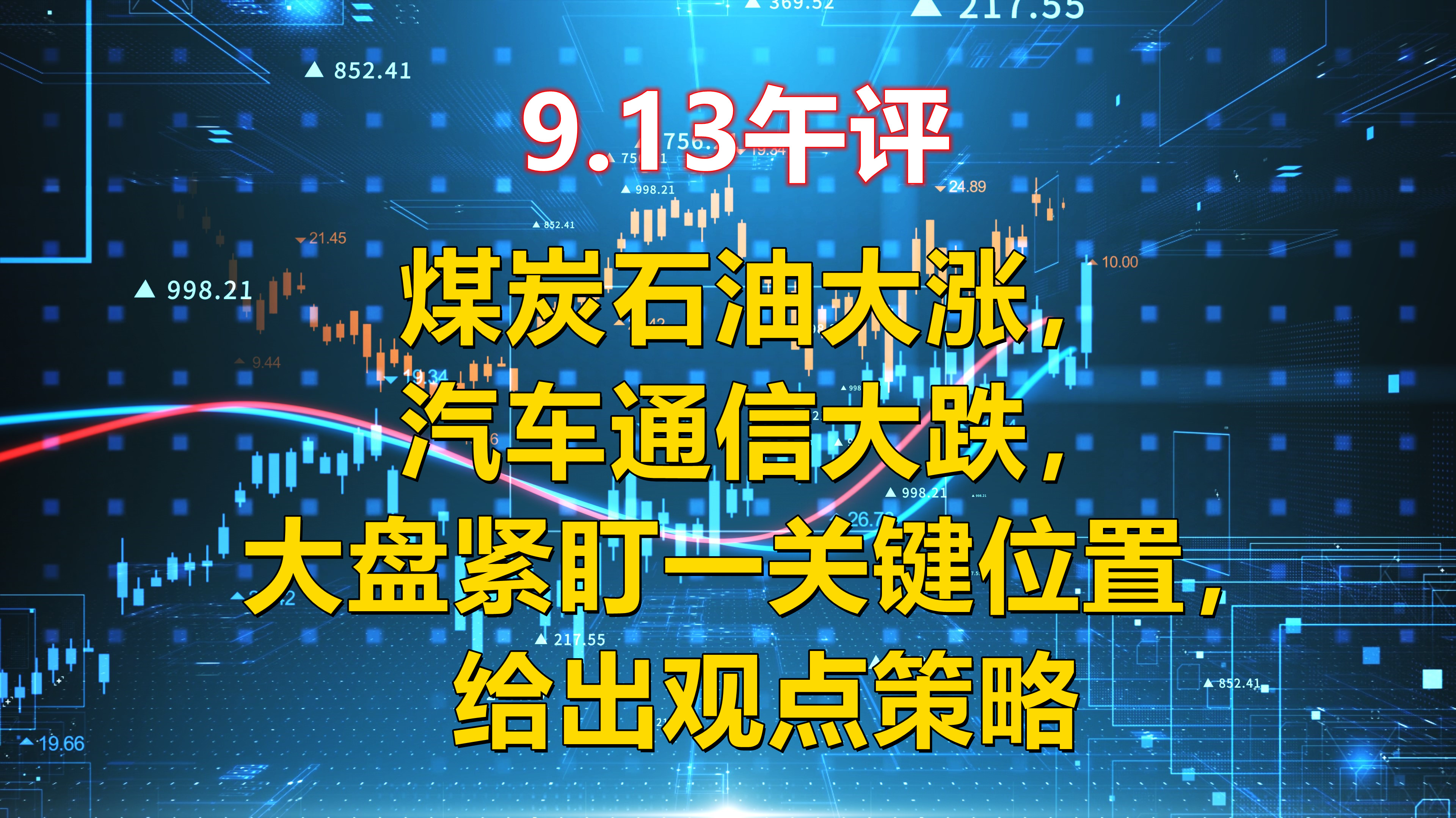 煤炭石油大涨,汽车通信大跌,大盘紧盯一关键位置,给出观点策略哔哩哔哩bilibili